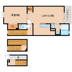 狐ケ崎駅 徒歩15分 3階の物件間取画像